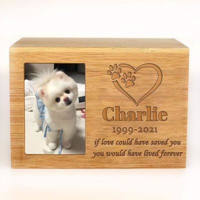 Urnas de recuerdo de mascotas de madera para perros Cenizas Animales pequeños Cenizas personalizadas