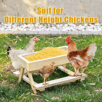 Mesa de pollo hecha a mano Mesa de picnic de madera para comedores de animales domésticos y animales pequeños