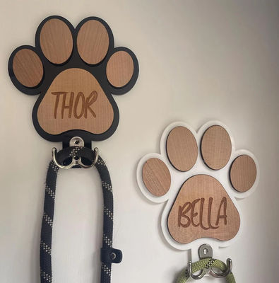 Incompleto de madera de abedul Patas de perros Impresión porta plomo almacenamiento de píldoras personalizadas para aficionados a los perros