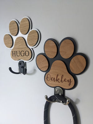 Incompleto de madera de abedul Patas de perros Impresión porta plomo almacenamiento de píldoras personalizadas para aficionados a los perros