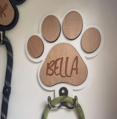 Incompleto de madera de abedul Patas de perros Impresión porta plomo almacenamiento de píldoras personalizadas para aficionados a los perros