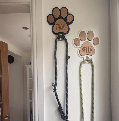Incompleto de madera de abedul Patas de perros Impresión porta plomo almacenamiento de píldoras personalizadas para aficionados a los perros