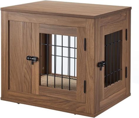 Muebles de madera estilo jaula para perros moderno decorativo personalizado mascota casa mesa de noche