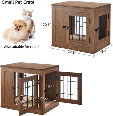 Muebles de madera estilo jaula para perros moderno decorativo personalizado mascota casa mesa de noche