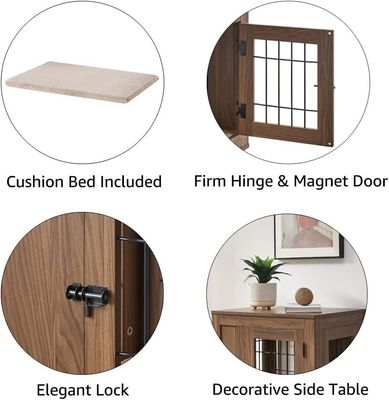 Muebles de madera estilo jaula para perros moderno decorativo personalizado mascota casa mesa de noche