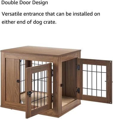 Muebles de madera estilo jaula para perros moderno decorativo personalizado mascota casa mesa de noche