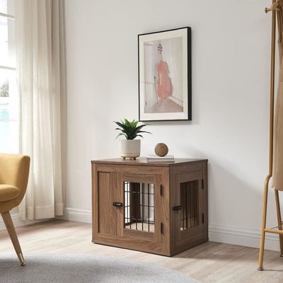 Muebles de madera estilo jaula para perros moderno decorativo personalizado mascota casa mesa de noche