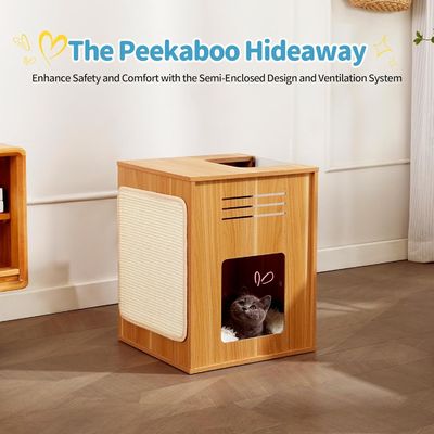 Muebles para mascotas Tipo de artículo Gran casa para gatos con raspadora y deflector ajustable