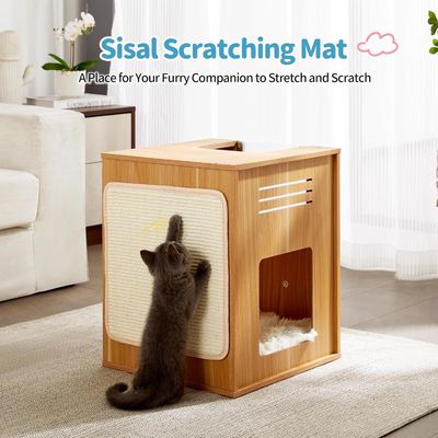 Muebles para mascotas Tipo de artículo Gran casa para gatos con raspadora y deflector ajustable