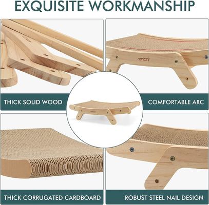 Los rascadores favoritos para gatos de interior de 5 en 1 con marco de madera sólida y logotipo personalizado