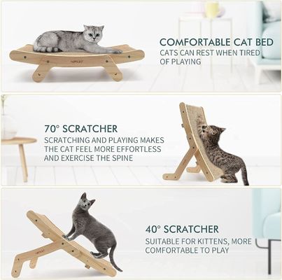 Los rascadores favoritos para gatos de interior de 5 en 1 con marco de madera sólida y logotipo personalizado