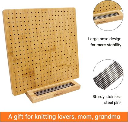 Tejido de bloqueo de tejido de punto artesanal Tabla de bambú con perchas Mini caja de madera Almacenamiento de píldoras