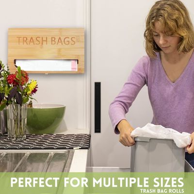 Clasificación Dispensador de bolsas de bambú para bolsas de basura montado en la pared