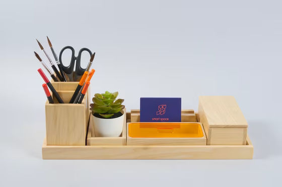 Accesorios de escritorio de madera personalizados Set regalo perfecto para la organización de la oficina de los hombres