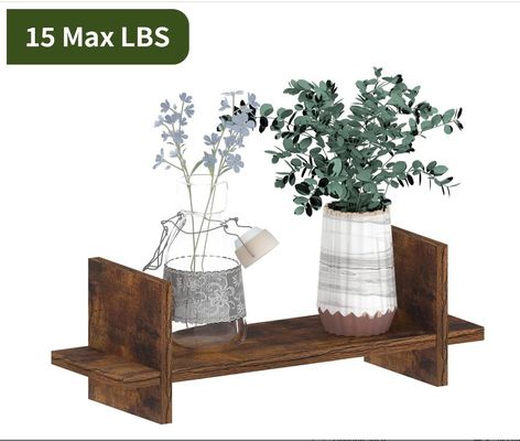 Utilice el espacio de manera eficiente con 202408 Set 3 Estantes flotantes de madera montados en la pared