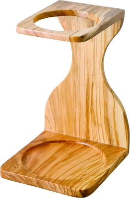 Estación de goteo de café de madera de oliva que ahorra espacio y es funcional para la elaboración artesanal de cerveza