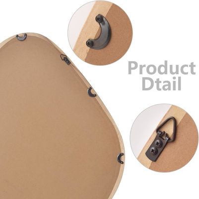 Espejo de casa de campo redondo de madera barnizada para sala de estar y baño modernos