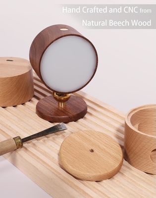 Lámparas de pared LED 360 rotación oscurecimiento recargable sin cables Batería operada con madera