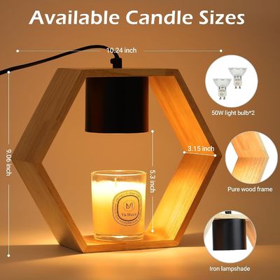 Portadores de velas de pilares de madera de color marrón rústico moderno para decoración del hogar 3D x 9 "W x 22"H