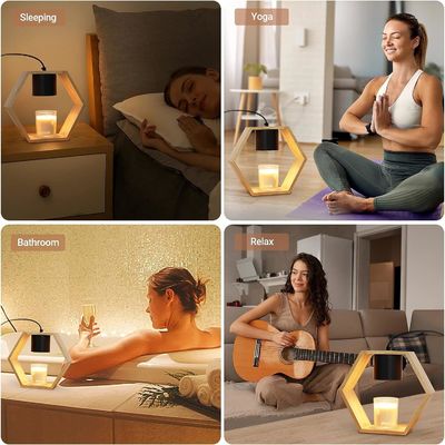 Portadores de velas de pilares de madera de color marrón rústico moderno para decoración del hogar 3D x 9 "W x 22"H