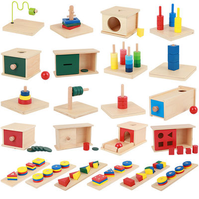 Juegos de juego para bebés de color de juguetes de madera para niños de 2 a 4 años de edad