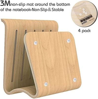Stand de portátil de madera para MacBook Y Envasado de correo Impresión quemada Dock de soporte ventilado