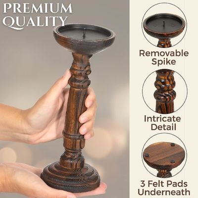 Decoración para el hogar Conjunto de candeleros de madera hechos a mano para la fiesta de bodas Diseño artesanal