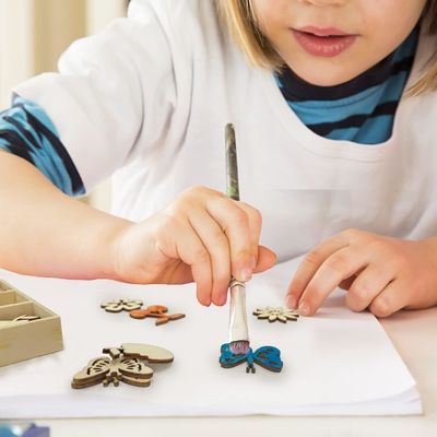 Embellecimientos de madera cortados con láser trozos en blanco tema de flores para la decoración de la naturaleza 45pcs