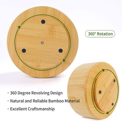 Logotipo personalizado Acceptable Organizador de escritorio giratorio de bambú para Caddy de almacenamiento de escritorio