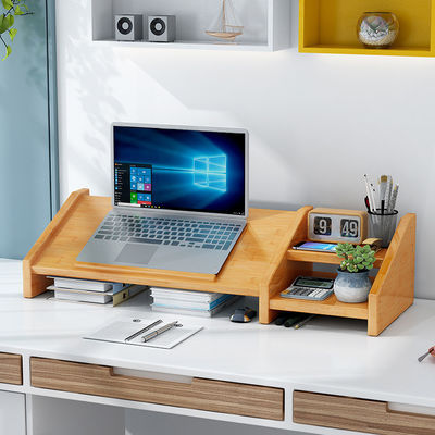 PC Riser de computadora portátil con soporte de monitor de madera Diseño multiángulo y estante de escritorio con logotipo personalizado incluido