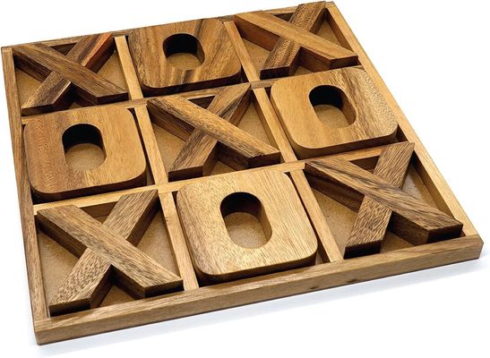 Juego de mesa de madera XOXO Tic Tac Toe Ideal para decoración al aire libre y entretenimiento masculino
