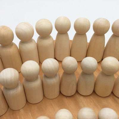Tamaño personalizado aceptado Hombre de madera Mujer Muñecas Peg Personas Figuras para arte de pintura bricolaje