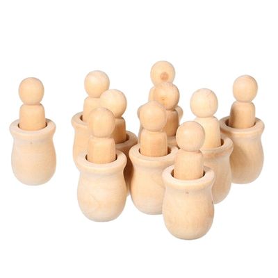 Muñecos de madera sin pintar de la familia DIY juguete para artesanía y esculturas Tamaño personalizado aceptado