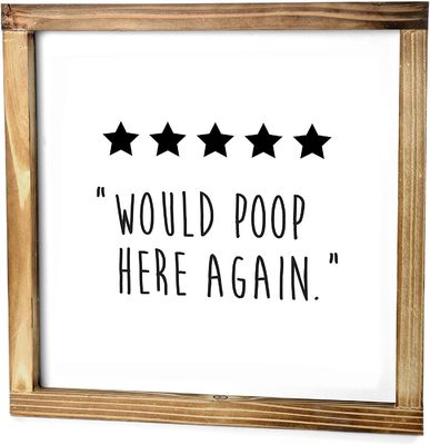 Espero que todo salga bien 12 "x12" Decoración de pared de baño de madera hecha de madera sólida