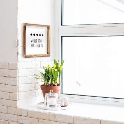 Espero que todo salga bien 12 "x12" Decoración de pared de baño de madera hecha de madera sólida