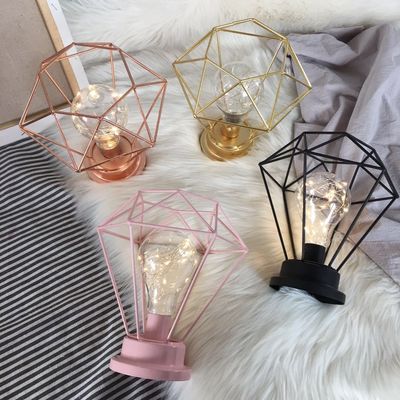 Lámpara de mesa de linterna LED con tubo de vidrio y bombilla LED