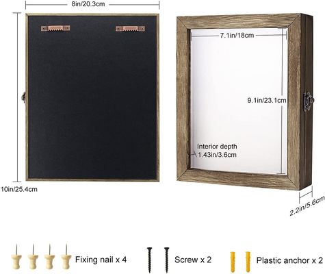 Cuadro de pantalla de caja de sombra protectora para conservar fotos y recuerdos 25.4x20.3x5.6