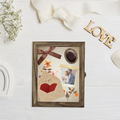 Cuadro de pantalla de caja de sombra protectora para conservar fotos y recuerdos 25.4x20.3x5.6