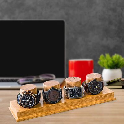 Logotipo personalizado Acceptable Muestra de reloj de roble de madera sólida para estilo rústico