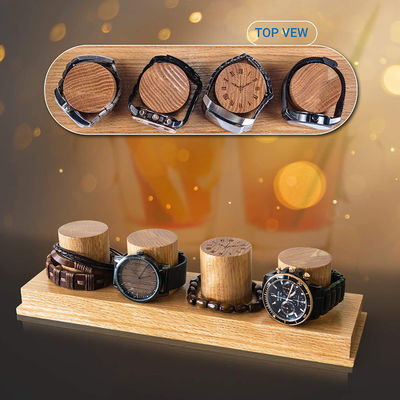 Logotipo personalizado Acceptable Muestra de reloj de roble de madera sólida para estilo rústico