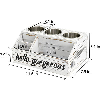 Diseño rústico estilo de montaje de pared de estilo de pelo de cuidado de la herramienta organizador con logotipo personalizado