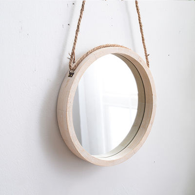 30x30cm Logotipo personalizado aceptable estilo nórdico espejo colgante redondo para decoración del hogar