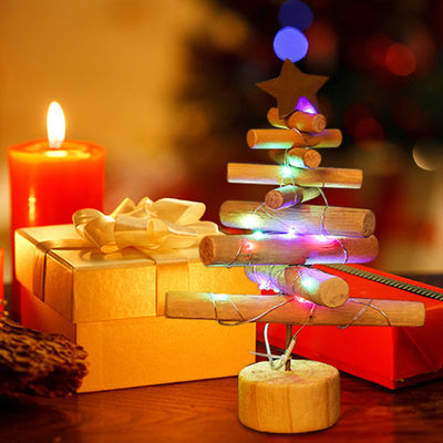 Impresión a medida Árboles artificiales de Navidad Mini Decoración de madera para la decoración del hogar Árbol de Navidad
