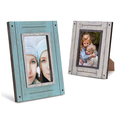 Marco de fotos rústico de madera maciza para decoración del hogar Impresión de pantalla de seda a medida