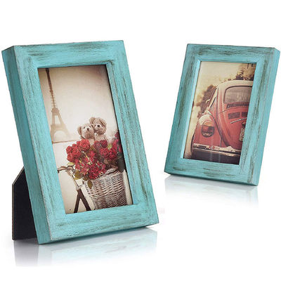 Decoración rustica del hogar Placa de arte de pared de madera Signo con marco fotográfico e impresión quemada