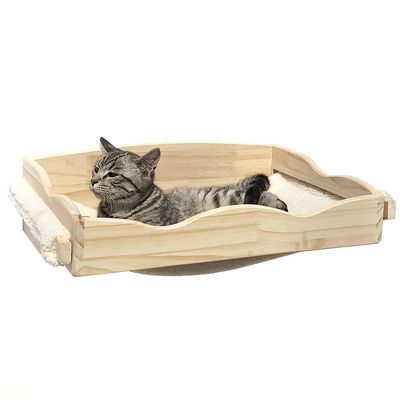 Diseño sencillo Muebles de casa de árboles de gato de madera para mascotas pequeñas Lavados Personalizables