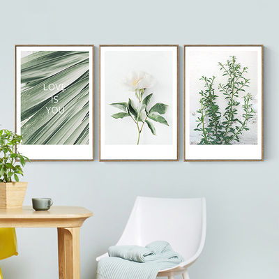 Plantas verdes botánicas Arte de pared Conjunto de 4/6 plantas de madera Decoración de pared Imágenes 8 "x10" de hierro