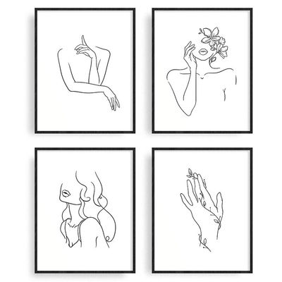 Plantas verdes botánicas Arte de pared Conjunto de 4/6 plantas de madera Decoración de pared Imágenes 8 "x10" de hierro