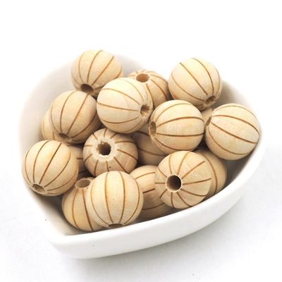 Perlas de madera redondas a granel de 20 mm, excelentes para regalos y collares de bricolaje en color natural