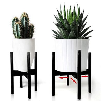 Planta de madera de bambú ajustable para el peso de soporte alto extensible en interiores y exteriores